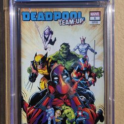 Deadpool Team Up 1 vol 3 (CGC 9.8)
1:25 Jonas Scharf Var Cover (1st app Persillex)




Cert # ((contact info removed))



See before and after pics