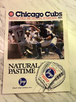 Cubs Wrigley scorecard 1987