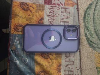 Purple Apple iPhone in MagSafe Clear Case