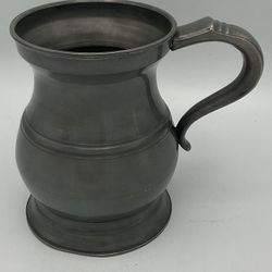 Vintage Pewter Bellied Shape Tankard Mug