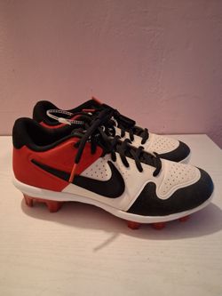Nike Baseball Cleats White Black Red