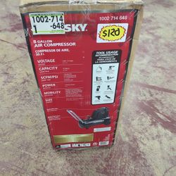 Husky
8 Gal. 150 PSI Portable Electric Oil-Free Horizontal Hotdog Air Compressor with Rubber Wheels and 1-Quick Coupler