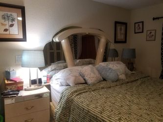King size bed with 2 side tables and dresser