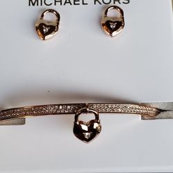 💖 Michael Kors Women's Rosegold Bracelet And Earrings Set 💖