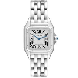 Ladies Small Cartier Panthere 22mm Stainless Steel Watch with White Roman Numeral Dial. (Pre-Owned)
