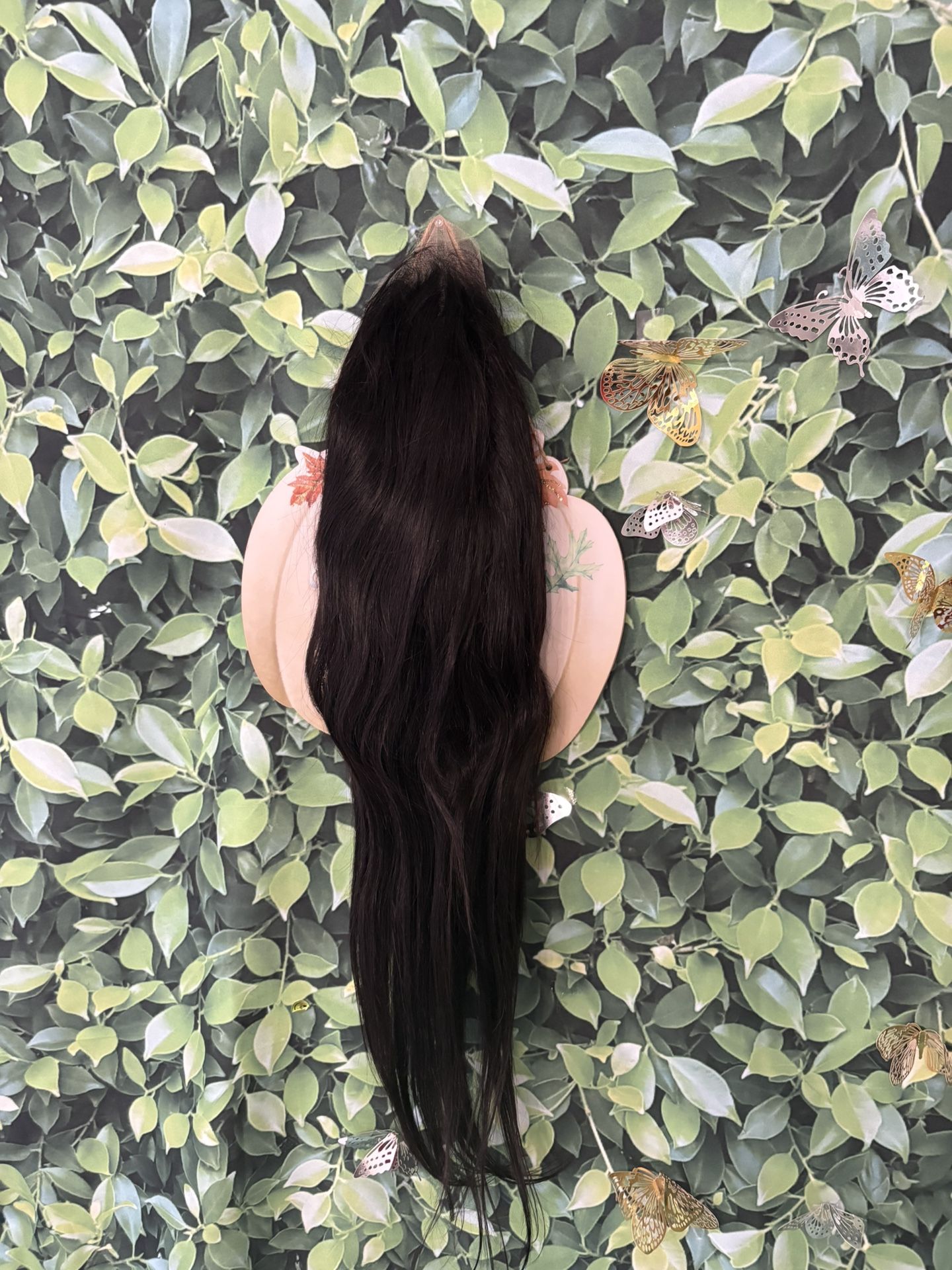 30 Inch natural Black Human Lace Wig