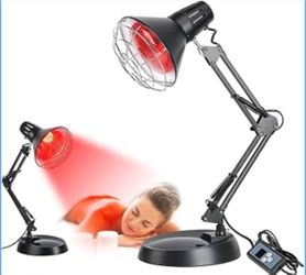 Infrared Red Light Therapy with Sturdy Base, Heat Lamp Device with 150W Bulb, Adjustable Near Infrared Light Heat Lamp Set for Body Neck Shoulder Join