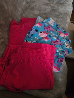 2 scrub tops-2XL and pants-L to match