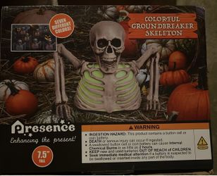 JOYIN Skeleton Halloween Decorations Indoor, Lighted Skeleton Tabletop Halloween 7.5 tail