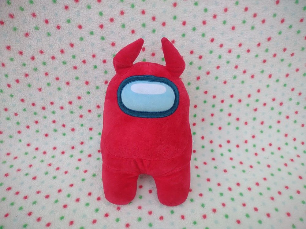 Among Us Red Devil Horns Plush Doll Stuffed Toy Toikido 12 inch