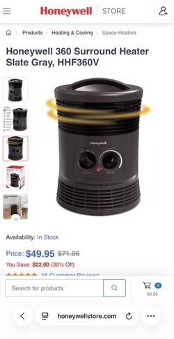 Honeywell 360 Surround Heater Slate Gray, HHF360V Black