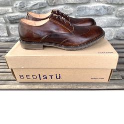 BED STU Gibson Oxford Wingtip Rustic Brown Casual Dress Shoes Mens Size 11