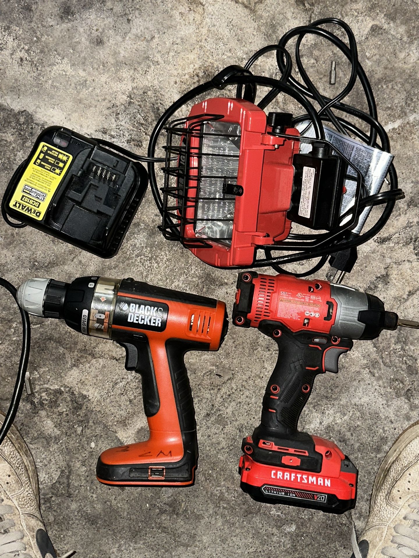 Drills And A Work Light 