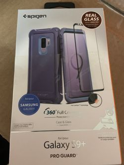 Galaxy s9 plus pro guard case with tempered glass screen protector
