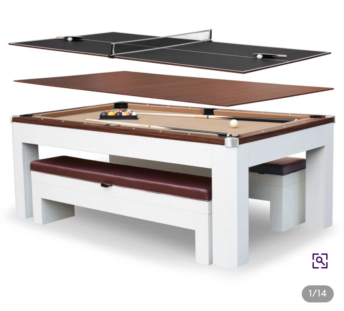 Pool Table Ping Pong Bench Table
