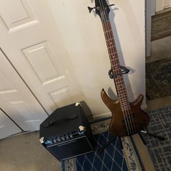 Bass guitar and amp 