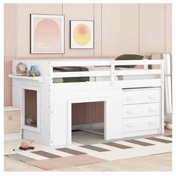 Twin Size Loft Bed For Kids