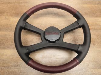 Chevy 454SS Silverado Sport Cheyenne GMC Sierra steering wheel leather maroon red burgundy
