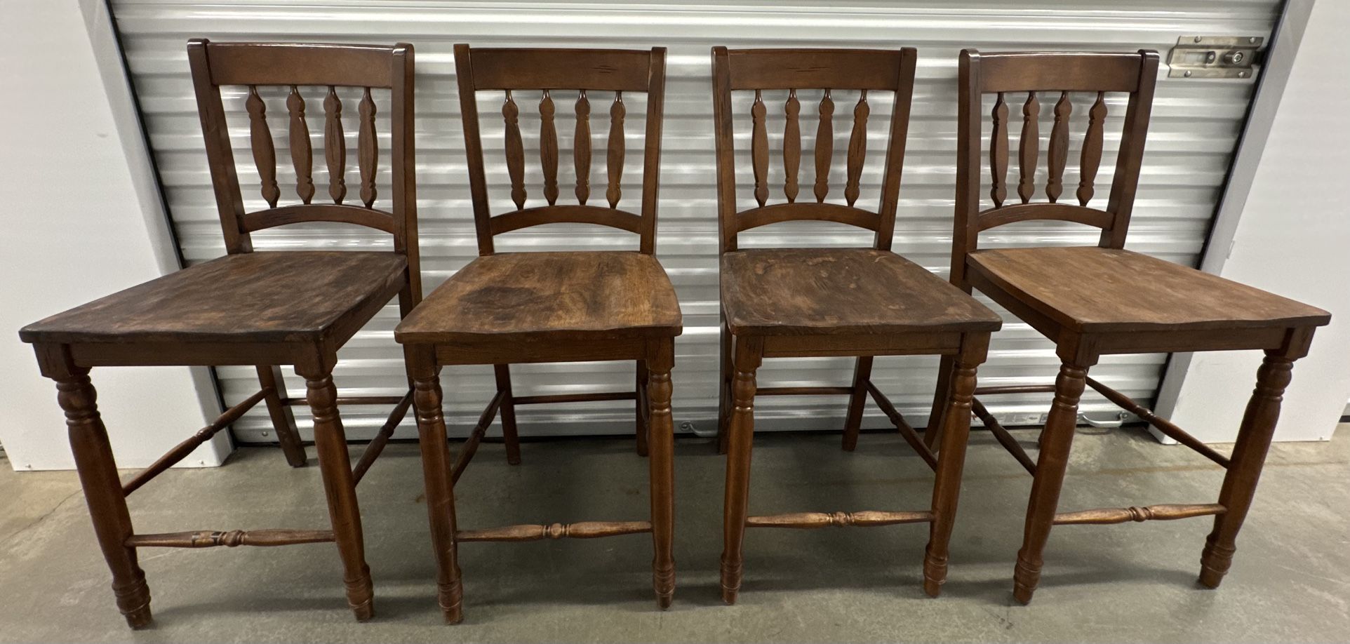 4-Used Tall Wooden Dining Chairs