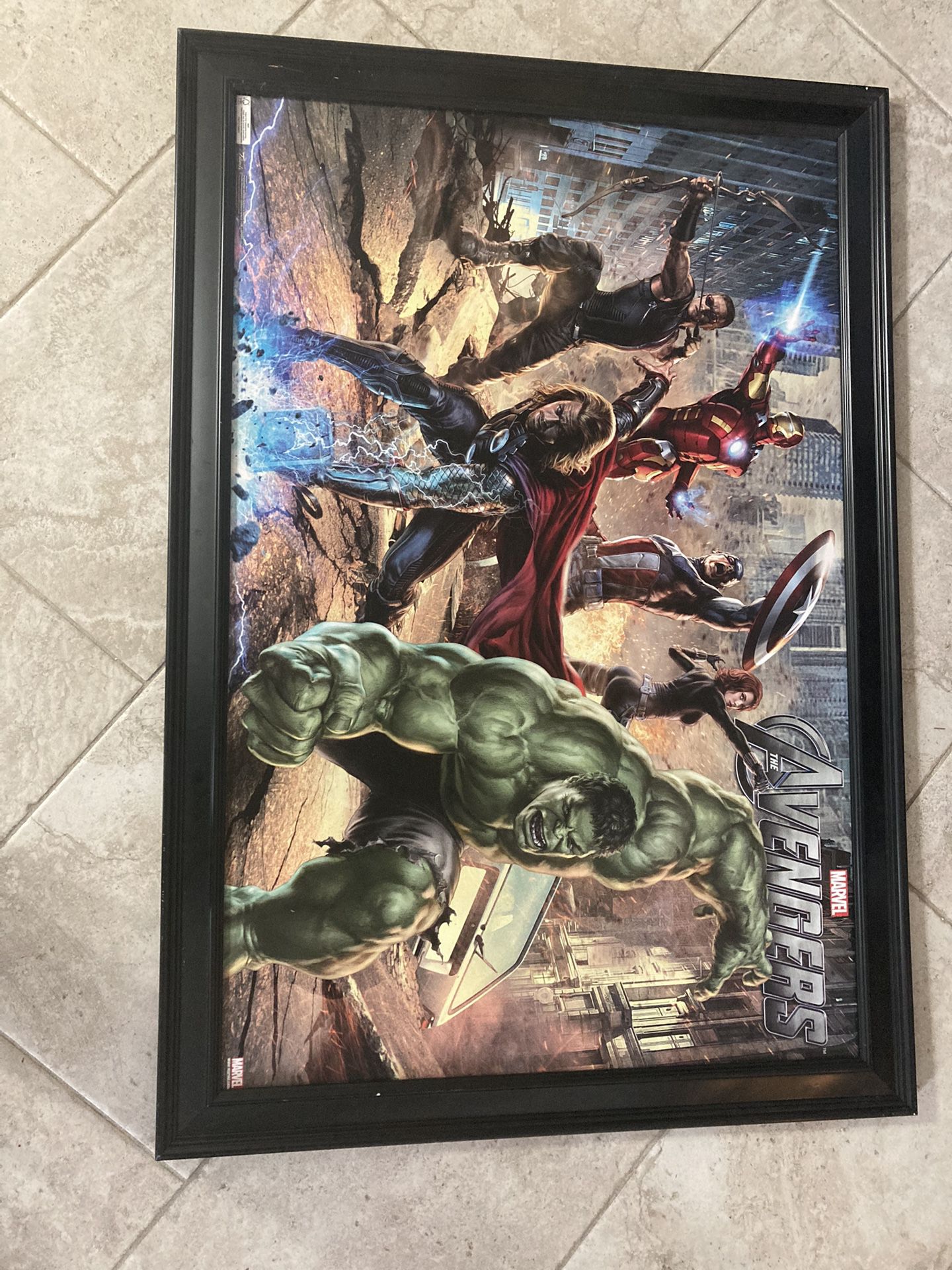 Marvel Disney Superhero’s Framed Wood Canvas Picture Art