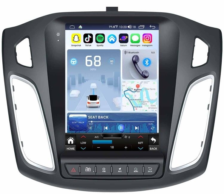 Car Radio Stereo for Ford Focus 2012-2018 - 10.4 Inch Touchscreen Replacement with Wireless Carplay/Andriod Auto Bluetooth GPS Navigation 1080P Backup