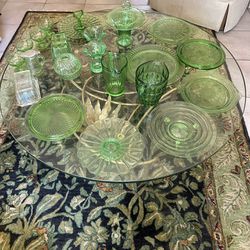 Green depression glass Collection 