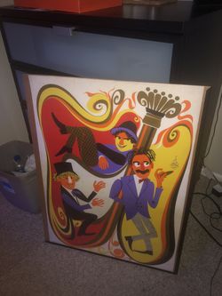 1968 Rare Poster Art Elaine Hanelock Original Art