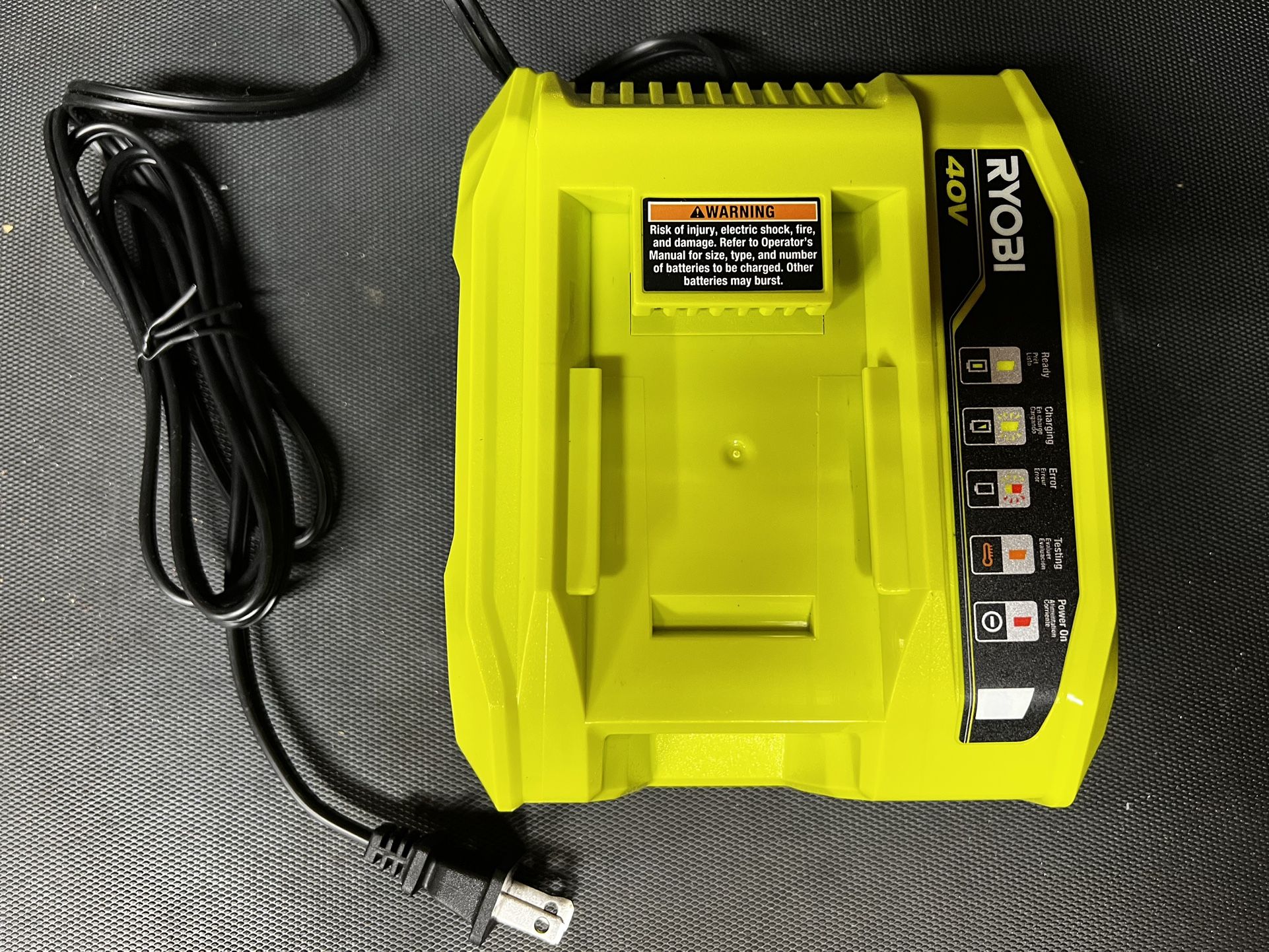 RYOBI 40V Lithium-Ion Rapid Charger for Power Tools and Lawn Equipment