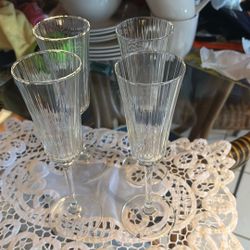 Vintage French Fluted Crystal Goblets/stamped