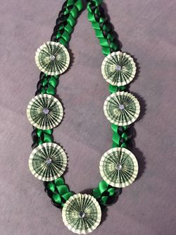 Money lei green black graduation gift