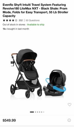 Evenflo Shyft Intuiti Travel System Featuring Revolve 180 LiteMax NXT