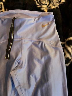 Nike Running Leggings Light Blue Gold Swoosh