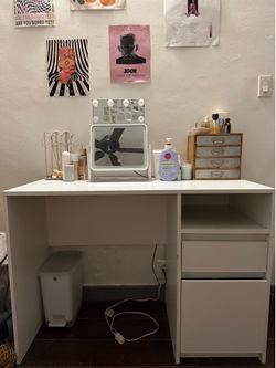 White Desk with Storage