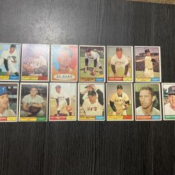13 San Francisco Giants 1961 Topps Baseball Cards 