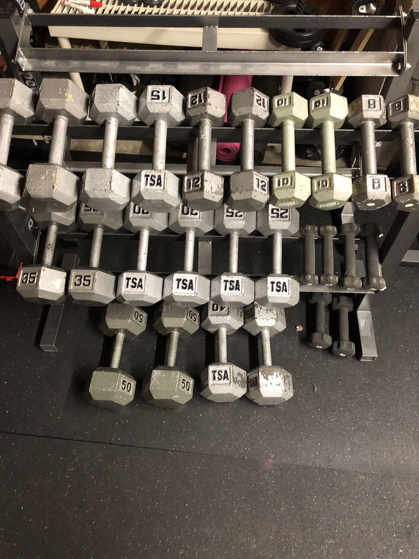 2lb to 50lb Dumbbell Set w/ Two Two-Tier Racks - 510lbs total