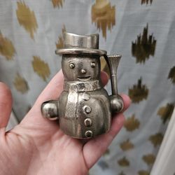 Silver Snowman Candle Holder Oneida