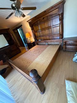 Wood bed frame