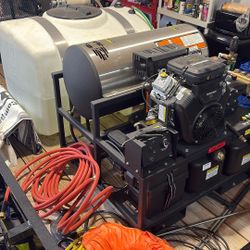 Hot water Pressure Washer On A Trailer 