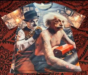 Chaplin tattoos Einstein tee