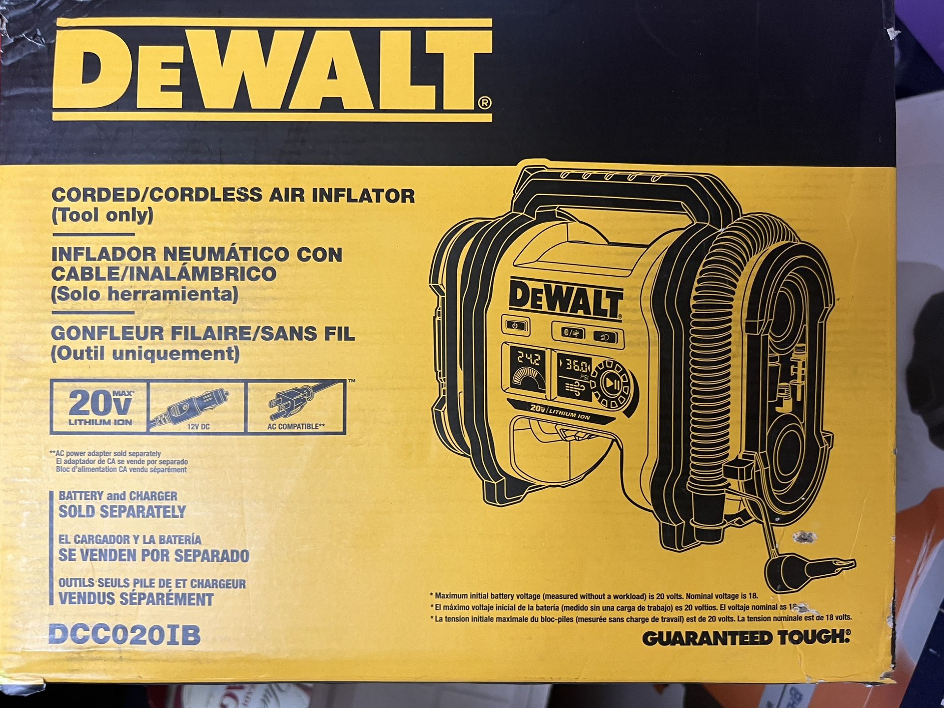 DEWALT 20V MAX Cordless Electric Portable Inflator