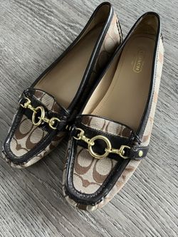 COACH Signature Driver Loafers 8.5” Neve Used 