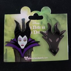 Disney Paris Maleficent Dragon 2 Pin Set