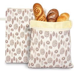 Wide Zipper Access Beeswax Bread Bags for Homemade Bread - 2 Packs XL Reusable 17"×13" Beeswax Linen Cotton Sourdough Bag, Homesteading Essentials Sou