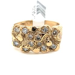 10k Gold Men’s Diamond Nugget Ring 5.1g .5ctw Size 9 118235 12