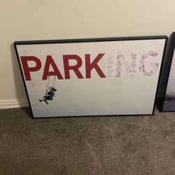 Banksy Parking Art Framed
