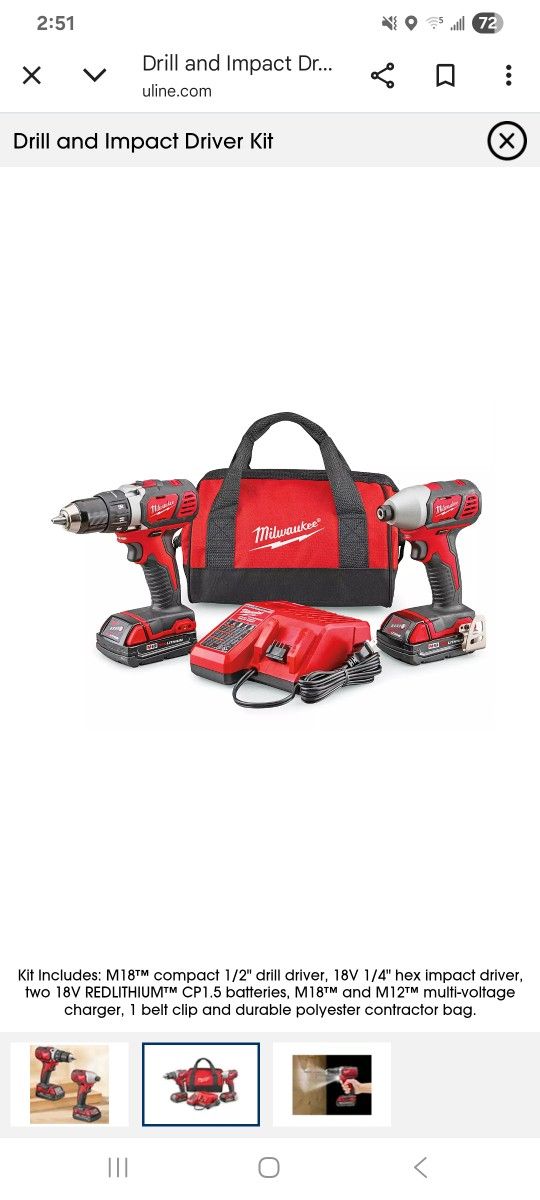 Milwaukee Drill And Impact Driver Kit