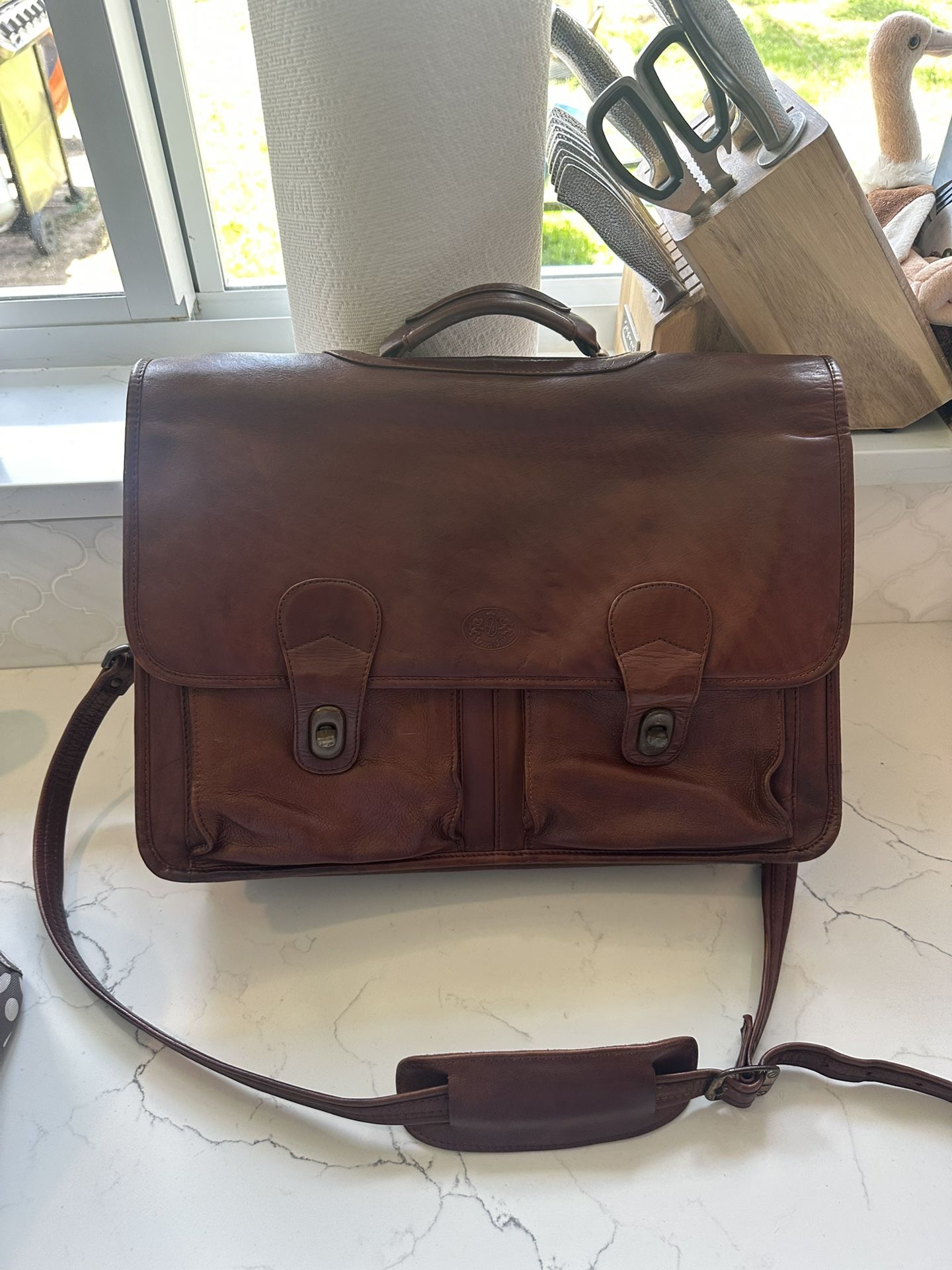 Lord Jim Real Leather Satchel Messenger Computer Bag