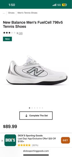 New Balance FuelCell 796v5 Tennis Shoes – Men’s Size 12 Wide (2E)