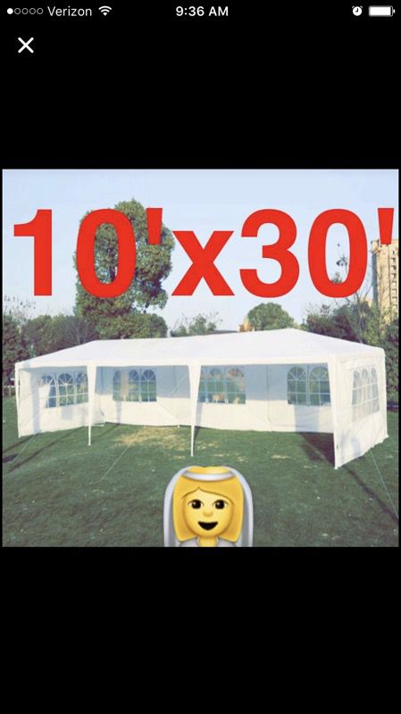 10'x30' canopy tent events parties weddings carport