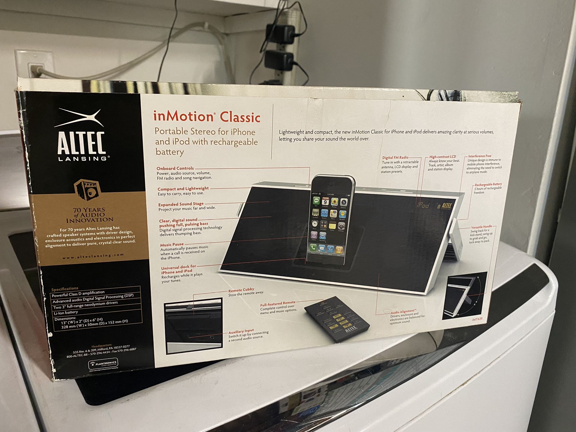 Altec Lansing Portable Stereo For iPhone & iPod With Rechargeable Battery